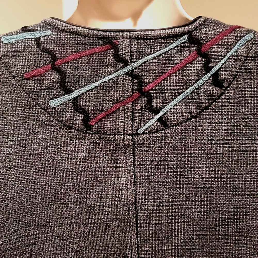 PASLEY & SAGE MIXED TEXTILE EMBROIDERED BOHO FABRIC JACKET - Picture 6 of 13
